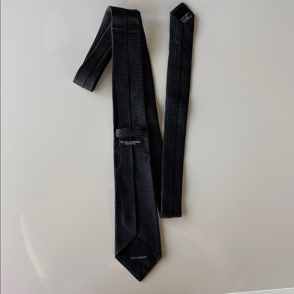 Dolce & Gabbana Black Textured Silk Tie